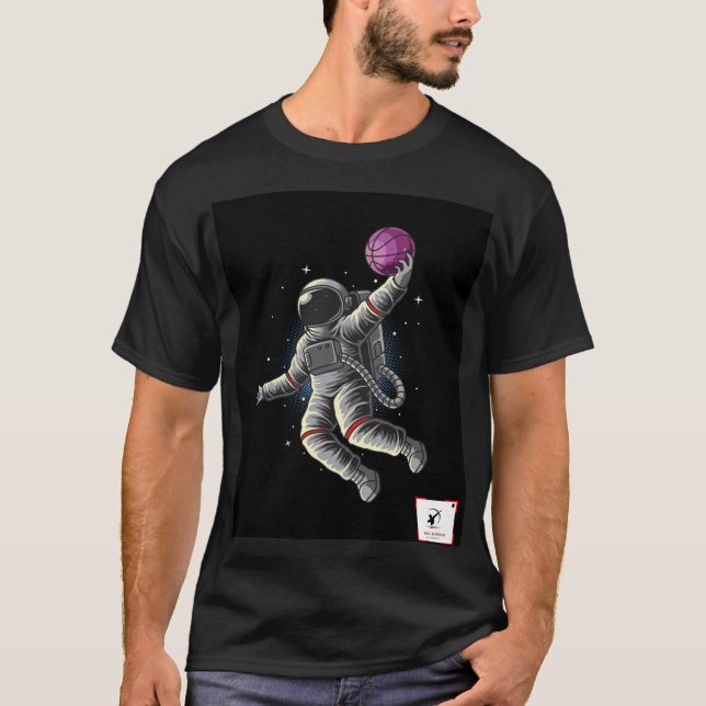 Astronaut med volleyball-design t shirt (Framsida)