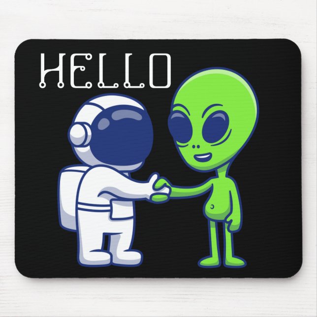 Astronaut Meets Alien Mousepad Musmatta (Framsidan)