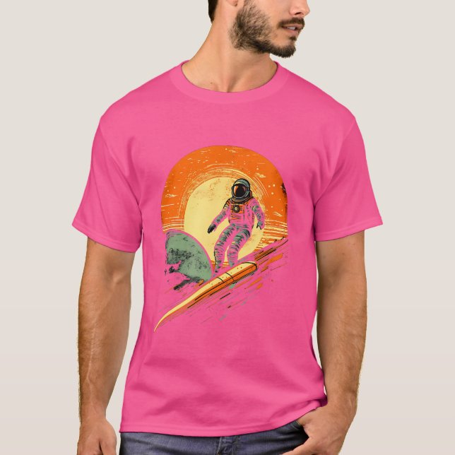Astronaut Mercury Rocket Space Planet Science Astr T Shirt (Framsida)