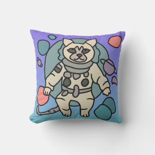 Astronaut minimalist katt i rymden Roligt & Sött Kudde