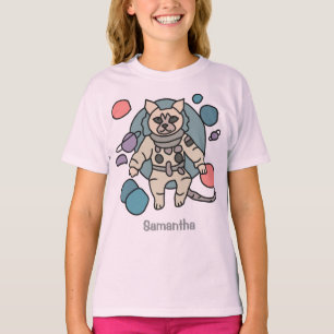 Astronaut minimalistisk katt i rymden   Lustigt oc T Shirt