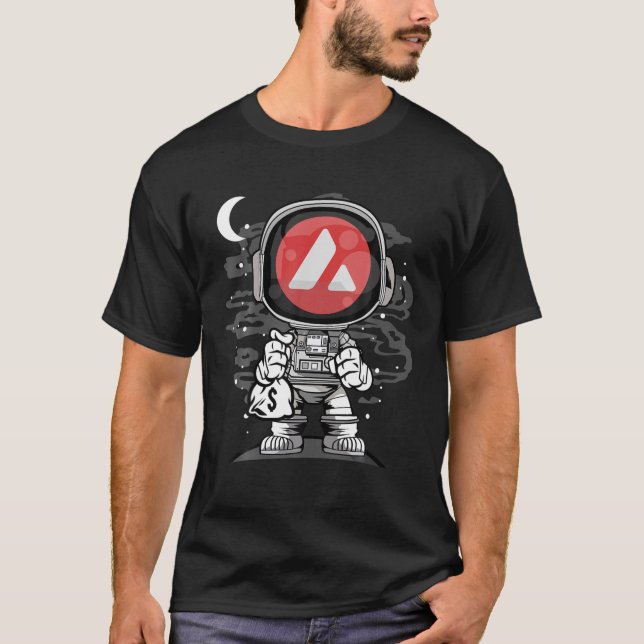 Astronaut Money Avalanche AVAX Coin Crypto Token W T Shirt (Framsida)