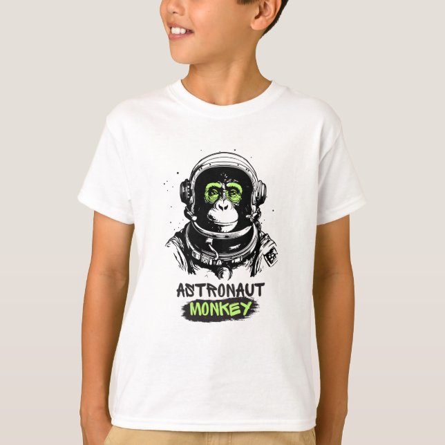 Astronaut Monkey Kid T Shirt (Framsida)