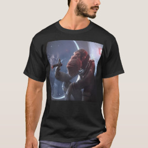 Astronaut Monkey som röker en cigarr i rymden T Shirt