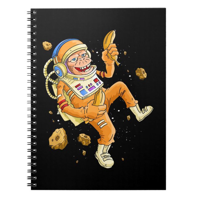 Astronaut Monkey Space Anteckningsbok (Framsidan)
