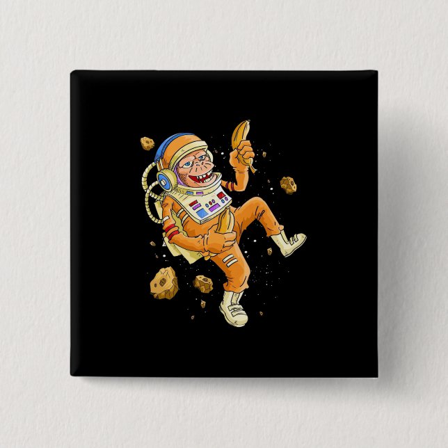 Astronaut Monkey Space Knapp (Framsida)