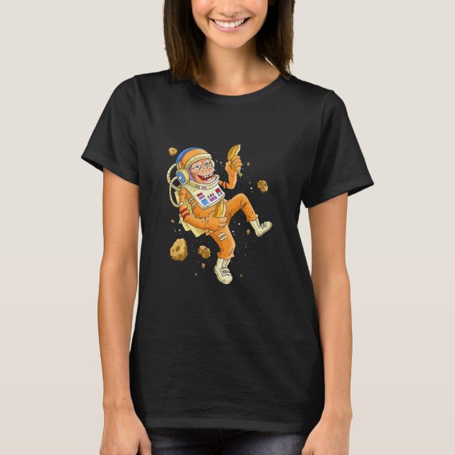 Astronaut Monkey Space T Shirt (Framsida)