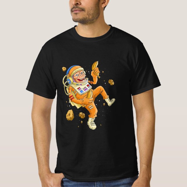 Astronaut Monkey Space T Shirt (Framsida)