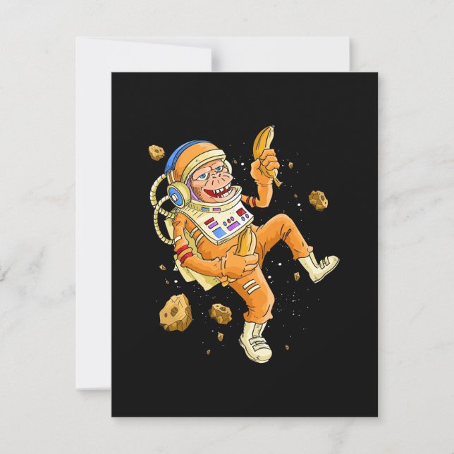 Astronaut Monkey Space Tack Kort (Framsida)