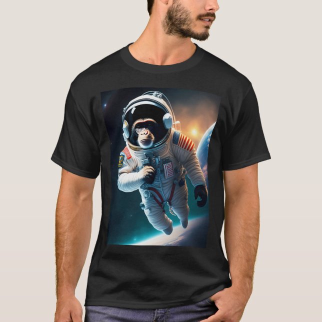 Astronaut Monkey T Shirt (Framsida)