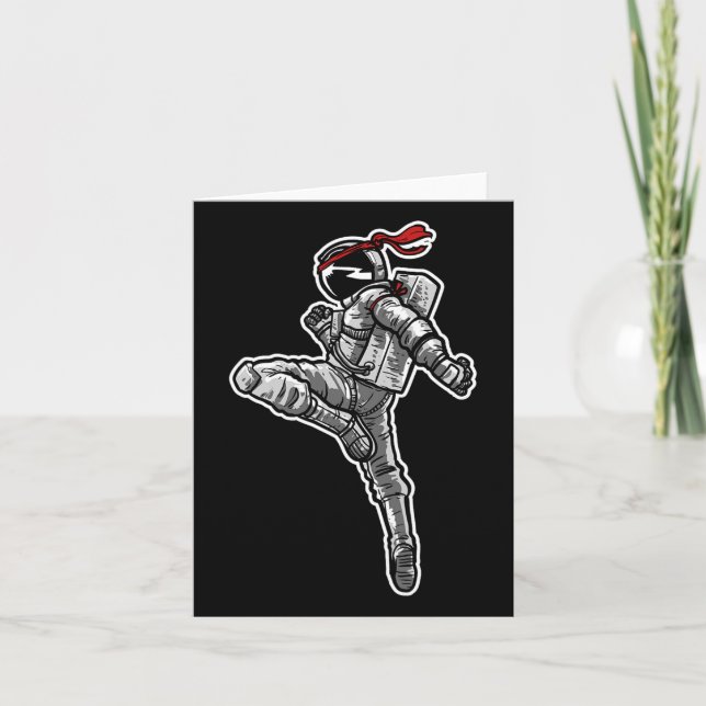 Astronaut Muay Thai Boxing Karate Kickboxing Kort (Framsida)