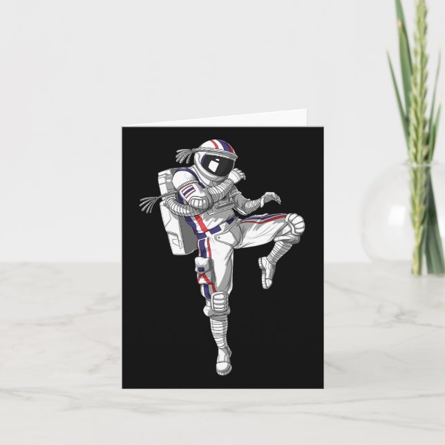Astronaut Muay Thai Boxing Karate Kickboxing Marti Kort (Framsida)