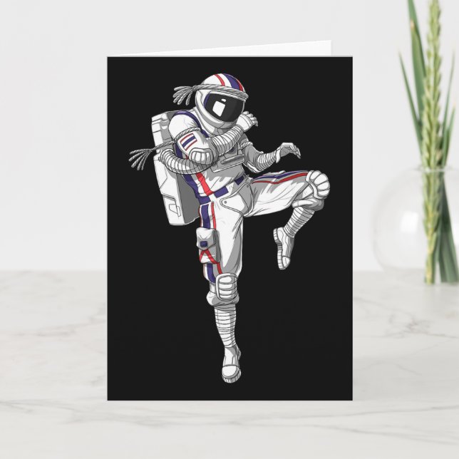 Astronaut Muay Thai Boxing Karate Kickboxing Marti Kort (Framsida)