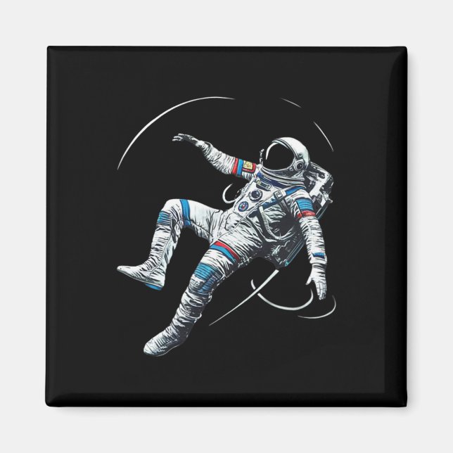 Astronaut Muay Thai Boxing Karate Kickboxing Marti Magnet (Framsidan)