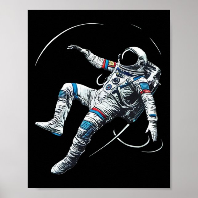 Astronaut Muay Thai Boxing Karate Kickboxing Marti Poster (Framsidan)