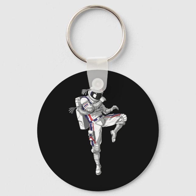 Astronaut Muay Thai Boxning Karate Kickboxning Mar Nyckelring (Framsida)