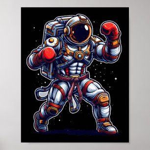 Astronaut Muay Thai Boxning Karate Kickboxning Mar Poster
