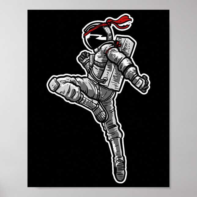 Astronaut Muay Thai Boxning Karate Kickboxning  Poster (Framsidan)