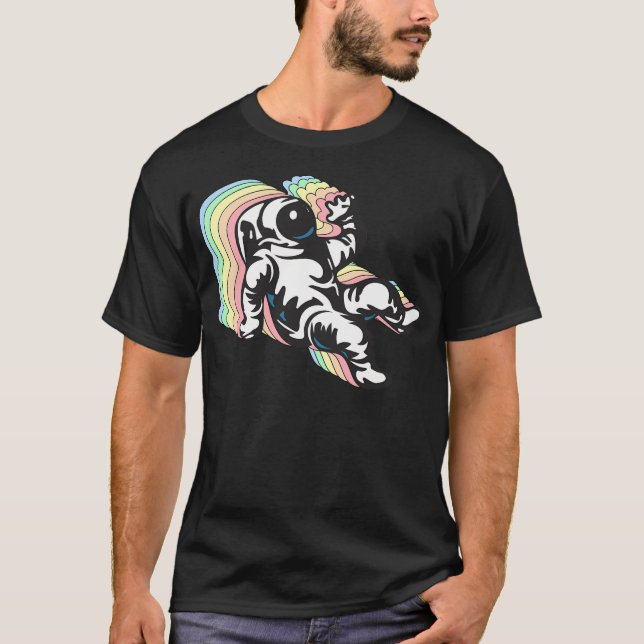 Astronaut Multifärgad Pastel Pack - Retro Stil P T Shirt (Framsida)