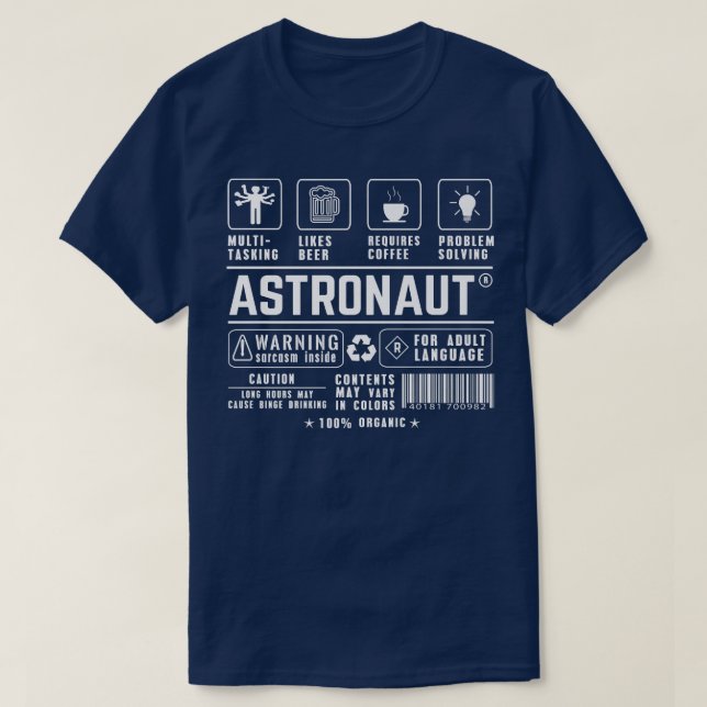 Astronaut Multitasking Beer Coffee Problem Solving T Shirt (Design framsida)
