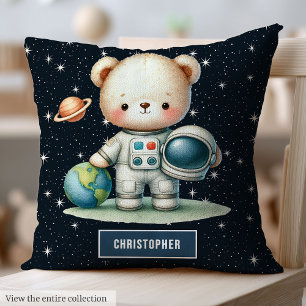 Astronaut Nalle Pojke Pillow Personlig Kudde