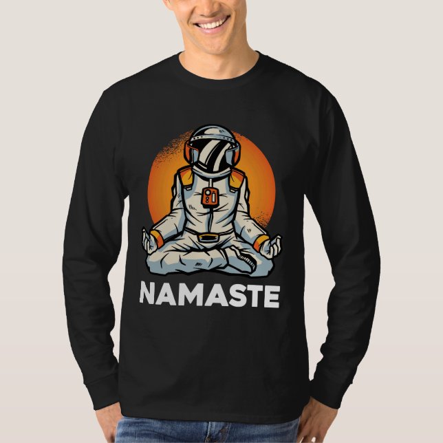 Astronaut Namaste T Shirt (Framsida)