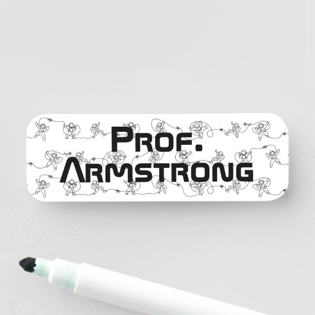 Astronaut Namn bricka Namnbricka (På plats)