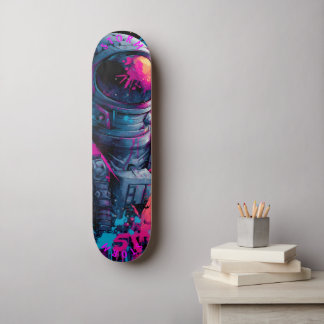 Astronaut Neon Graffiti Art - Begränsada upplagan Mini Skateboard Bräda 18,5 Cm
