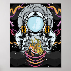 Astronaut Noodle Break i rymden Poster