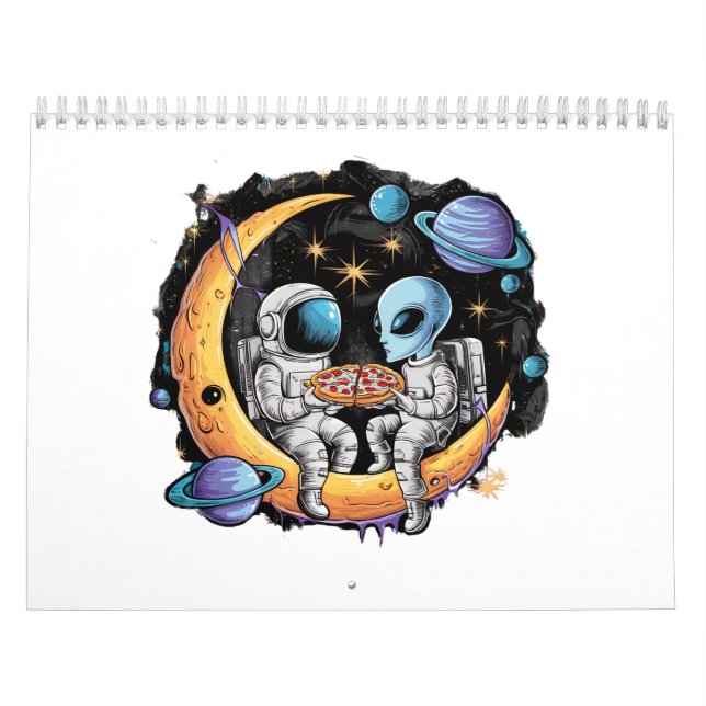 Astronaut och Alien Njut av ett segment Kalender (Omslag)