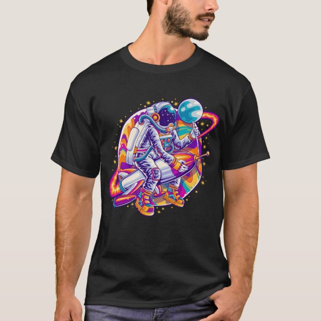 Astronaut och Fantasy Planet T Shirt (Framsida)