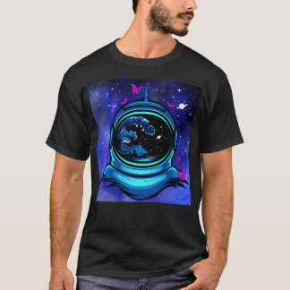 Astronaut och fjärilar t shirt