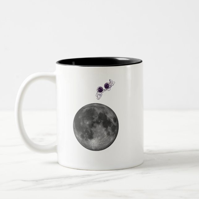 Astronaut och mån rymd mugg (Vänster)