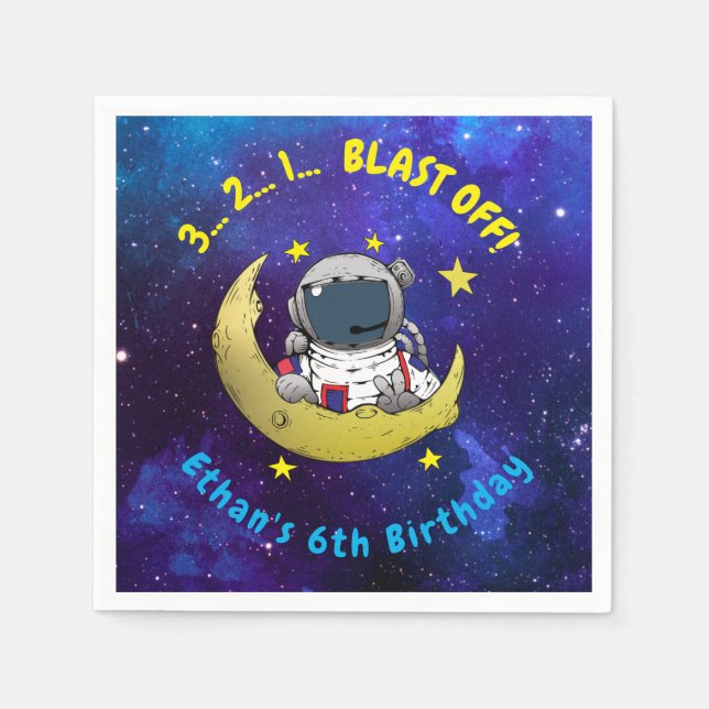 Astronaut och Måne Pappersservett (Framsidan)