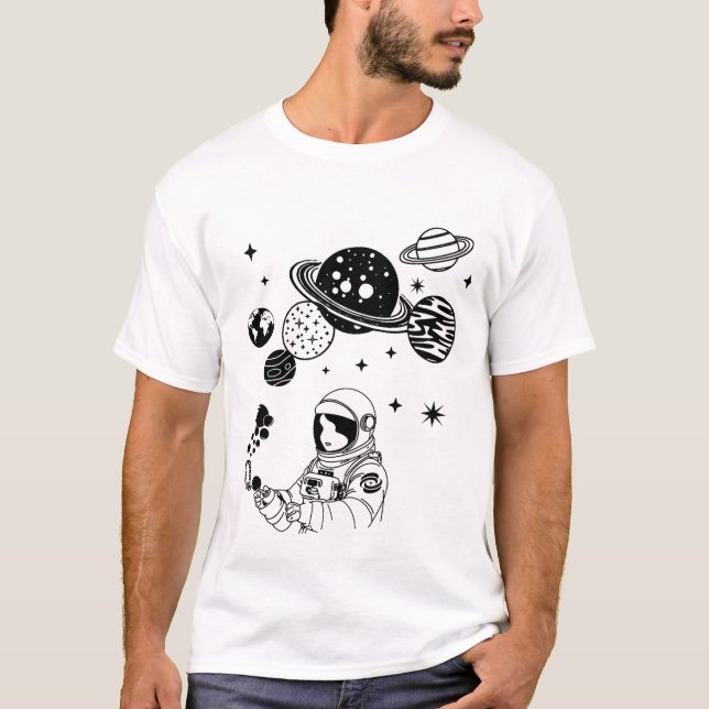 Astronaut och planeter t shirt (Framsida)