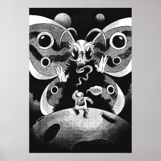 Astronaut och skary Butterfly Poster
