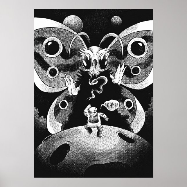 Astronaut och skary Butterfly Poster (Framsidan)