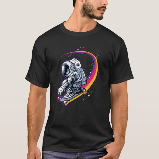 Astronaut och Skateboard T Shirt (Framsida)