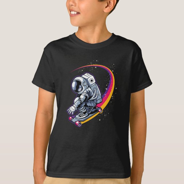Astronaut och Skateboard T Shirt (Framsida)