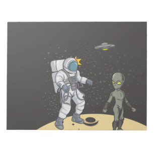 Astronaut och utomjording anteckningsblock