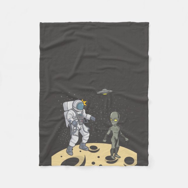 Astronaut och utomjording   fleecefilt (Framsidan)