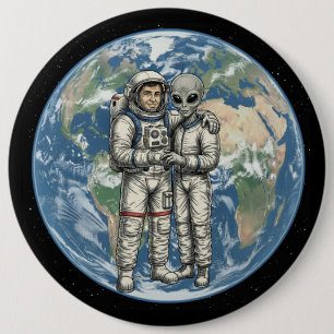 Astronaut och utomjording knapp