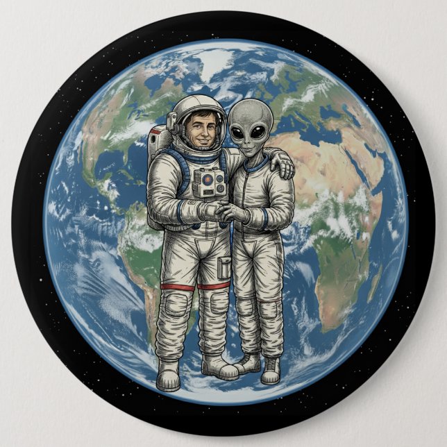Astronaut och utomjording knapp (Framsida)