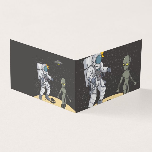 Astronaut och utomjording kort (Utsida)