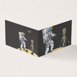 Astronaut och utomjording kort