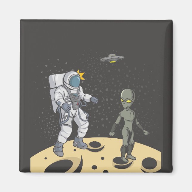 Astronaut och utomjording magnet (Framsidan)