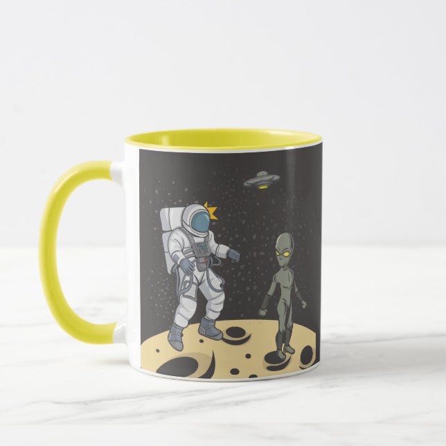 Astronaut och utomjording   mugg (Vänster)