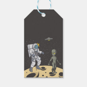Astronaut och utomjording presentetikett