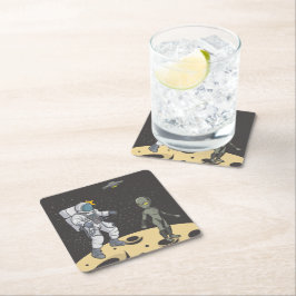 Astronaut och utomjording underlägg papper kvadrat