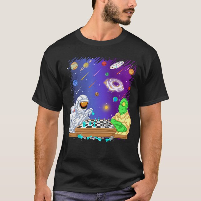 astronaut och utomjordingar t shirt (Framsida)